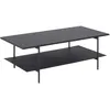 Image de Table basse 2 niveaux en mÃ©laminÃ© et MÃ©tal - L. 115 cm x H. 40 cm - Noir