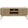 Image de Meuble TV 2 portes et 2 niches de rangement Saulk en bois - Marron