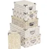Image de Lot de 6 boÃ®tes pour cadeaux de NoÃ«l - Blanc et dorÃ©