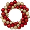 Image de Couronne boule de NoÃ«l - Diam 35 cm - Rouge et Or