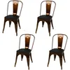Image de Lot de 4 chaises vintage Liv H84 cm - DorÃ© et noir