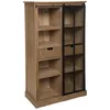 Image de BibliothÃ¨que Lazare avec porte vitrÃ©e coulissante - Marron