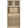 Image de Buffet de cuisine 4 portes 2 tiroirs Saulk en bois - Marron