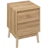 Image de Table de chevet 2 tiroirs Liam en bois - Marron