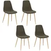 Image de Lot de 4 chaises Loka en tissu - Kaki