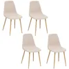 Image de Lot de 4 chaises Loka en tissu - Beige