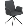 Image de Fauteuil de table Lou en tissu - Gris foncÃ©