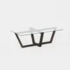Image de Table basse Onyxale en verre et bois massif - Transparent et gris foncÃ©