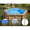 Image de Kit piscine bois GrÃ© Lili 2 Ã 2,80 x 1,07 m + BÃ¢che Ã  bulles + BÃ¢che hiver + Douche