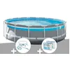 Image de Kit piscine tubulaire Intex Prism Frame Clear Window ronde 4,88 x 1,22 m + Kit d'entretien + 6 cartouches de filtration