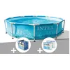 Image de Kit piscine tubulaire Intex Metal Frame Ocean ronde 3,05 x 0,76 m + BÃ¢che Ã  bulles + 6 cartouches de filtration