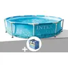 Image de Kit piscine tubulaire Intex Metal Frame Ocean ronde 3,05 x 0,76 m + BÃ¢che Ã  bulles
