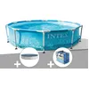 Image de Kit piscine tubulaire Intex Metal Frame Ocean ronde 3,05 x 0,76 m + BÃ¢che de protection + BÃ¢che Ã  bulles
