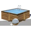 Image de Kit piscine bois GrÃ© Carra 3,05 x 3,05 x 1,19 m + BÃ¢che hiver