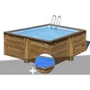 Image de Kit piscine bois GrÃ© Carra 3,05 x 3,05 x 1,19 m + BÃ¢che Ã  bulles