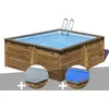 Image de Kit piscine bois GrÃ© Carra 3,05 x 3,05 x 1,19 m + BÃ¢che hiver + BÃ¢che Ã  bulles