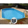 Image de Kit piscine bois Ubbink OcÃ©a 6,10 x 4,00 x 1,30 m - Liner beige + Poolican