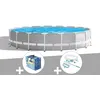 Image de Kit piscine tubulaire Intex Prism Frame ronde 5,49 x 1,22 m + BÃ¢che Ã  bulles + Kit d'entretien