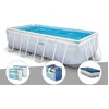 Image de Kit piscine tubulaire Intex Chevron rectangulaire 4,00 x 2,00 x 1,00 m + 6 cartouches de filtration + BÃ¢che Ã  bulles + BÃ¢che de protection