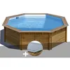 Image de Kit piscine bois GrÃ© Violette Ã 5,00 x 1,27 m + BÃ¢che hiver