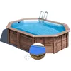 Image de Kit piscine bois GrÃ© Bambu 5,35 x 3,35 x 1,36 m + BÃ¢che Ã  bulles