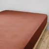 Image de Drap Housse En Coton Orange 90x190 Cm