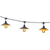 Image de Guirlande Solaire Vintage 10 Ampoules Vinty Light Solar Noir Acier 6m 10xe27