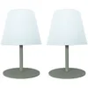 Image de Set De 2 Lampes De Table Sans Fil - Lumisky - Twins - Olive - H16 Cm - Led