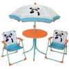 Image de Fun House 713095 Indian Panda Salon De Jardin Avec Une Table. 2 Chaises Pliables Et Un Parasol Pour Enfant