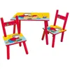 Image de T'choupi Table Rectangulaire 41,5x61x42 Cm + 2 Chaises 49,5x31x31,5cm