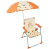 Image de Fun House Fruity's Chaise Pliante Camping Avec Parasol - H.38.5 Xl.38.5 X P.37.5 Cm + Parasol Â¿ 65 Cm - Pour Enfant