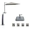 Image de Set D'ombrage Complet (1 Parasol DÃ©portÃ© Nh 3x3 + 1 Housse + 1 Lestage) - Taupe