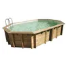 Image de Piscine bois OcÃ©a 6,10 x 4,00 x 1,30 m - Liner beige