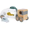 Image de Janod - Camion Porte-Autos En Bois Massif Bolid - Remorque Amovible - 3 Voitures Incluses - Imagination Et MotricitÃ© Fine - CertifiÃ© Fsc - Peinture L Eau - D S 2 Ans J04637