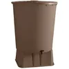 Image de RÃ©cupÃ©rateur d'eau de pluie rond 500 L + Socle + Kit raccord chÃ©neau - Taupe - BelliJardin