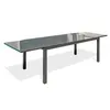 Image de Table De Jardin 12 Places En Aluminium Anthracite Et Plateau Verre