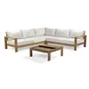 Image de Salon De Jardin Bas Majorque Aluminium Effet Bois Dcb Garden 5 Personnes
