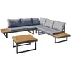 Image de Salon De Jardin En Aluminium Et Acacia 5 Places Miyako