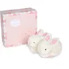 Image de Doudou et Compagnie Lapin Bonbon - Chaussons avec Hochet Rose - 0/6 Mois