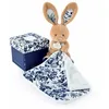 Image de Doudou Set Cadeau - Lapin De PlÃ¢tre Et Couvercle Bleu