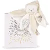 Image de Doudou plat pÃ©tales Ours Blanc 25 cm