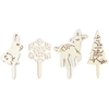 Image de Décor de gâteau en bois Forêt enchantée 4 pcs