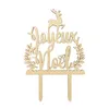 Image de Cake Topper Bois "Joyeux NoÃ«l