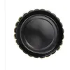 Image de 8 ASSIETTES CARTON FESTON LISERÃ OR 23CM NOIR