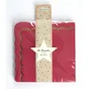 Image de 16 Serviettes 33x33cm Rouge Et Or