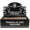 Image de Ruban en jute motif imprimé Noël rouge 40 mm x 2 m