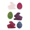 Image de Déco Gelly Lapins et oeufs pailletés - 6 pcs