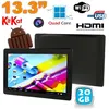 Image de Tablette Tactile Grand Ãcran 13.3 pouces Android Bluetooth Quad Core 36Go Noir YONIS
