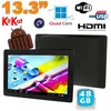 Image de Tablette Tactile Grand Ãcran 13.3 pouces Android Bluetooth Quad Core 64 Go Noir YONIS