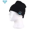 Image de Bonnet Bluetooth TricotÃ© Chaud Micro Ãcouteurs Filles GarÃ§ons Motifs Vagues Noir YONIS